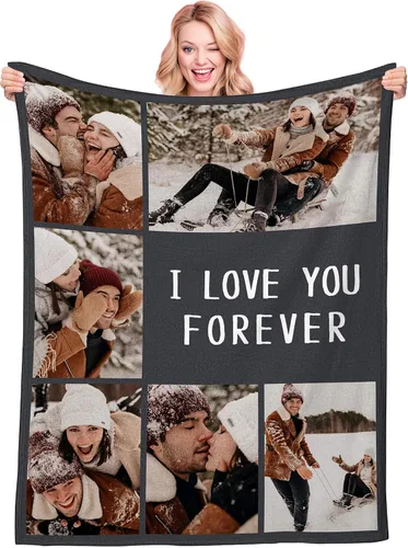 Vista 11 de Manta personalizada con texto fotográfico, manta personalizada con imagen para niños, madres, padres, amantes de mascotas, manta de franela