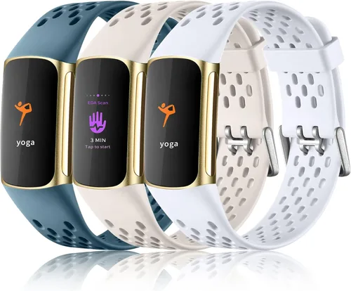 Vista 14 de Maledan Compatible con Fitbit Charge 5/Fitbit Charge 6 bandas para mujeres y hombres, correa deportiva transpirable suave impermeable de repuesto