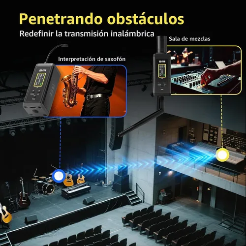 Vista 6 de Sistema de micrófono inalámbrico de saxofón para clarinete, instrumento de latón