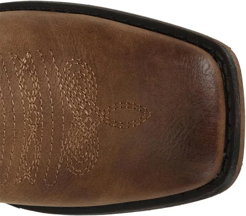 Vista 8 de J's.o.l.e Botas vaqueras de punta cuadrada para mujer, de media pantorrilla, con tacón grueso, bordado retro, botas occidentales