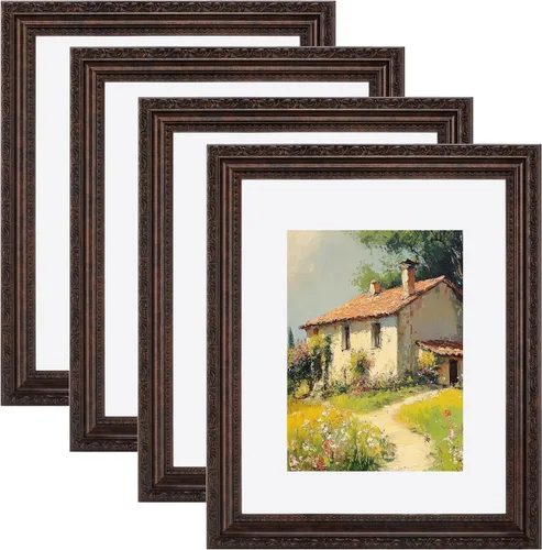 Vista 62 de eletecpro 8x10 Vintage Picture Frame, Glass Cover, Gold, 4-Pack Dorado