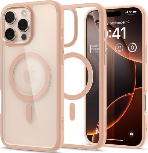 Vista 73 de Spigen Funda para iPhone 12 Pro y iPhone 12, Ultra Hybrid MagFit [antiamarilleo] [compatible con Magsafe] - Transparente