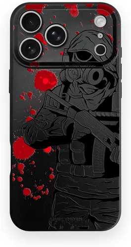 Vista 106 de SIMPLYMDRN Funda delgada para iPhone 12 Pro Max, diseño de guerrero, funda genial para hombres, funda de soldado de combate, delgada y flexible