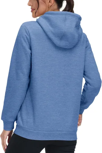 Vista 71 de MAGCOMSEN Sudaderas con capucha para mujer, con forro de sherpa, de vellón, para invierno, cálido, pesado, de algodón, con bolsillo