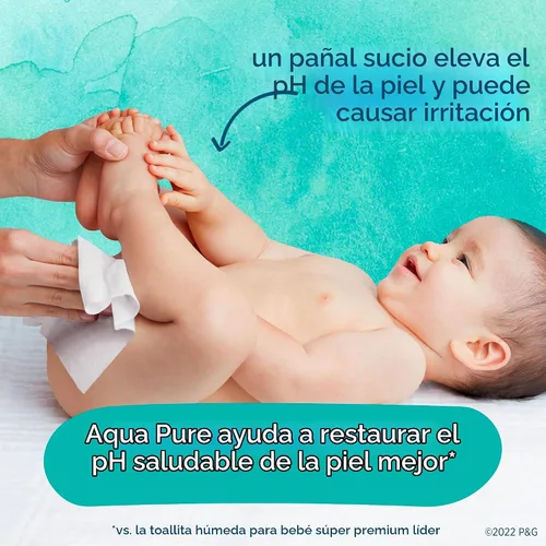 Vista 4 de pampers toallitas para bebé Aqua Pure 56 ct ANTIGUO