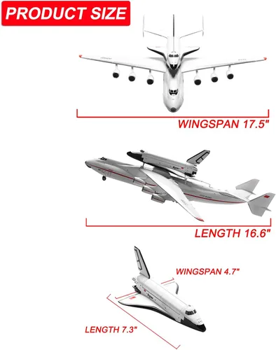 Vista 6 de Escala 1:200 An-225 ANTONOV que lleva con espacialeshuttle BURAN Resina Aviones Modelo Diecast para Colección
