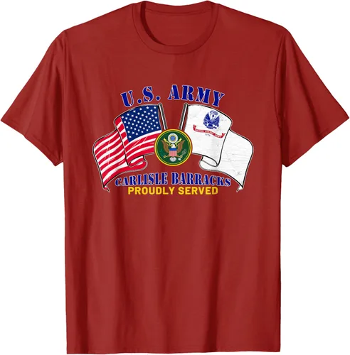 Vista 4 de Carlisle Barracks Pennsylvania Pa Army Base Camiseta con bandera estadounidense, Negro