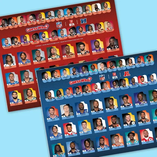 Vista 4 de Adivina quién? Juego de mesa edición NFL Juego de mesa NFL oficialmente licenciado para niños y familias A partir de 6 años 2 jugadores 15