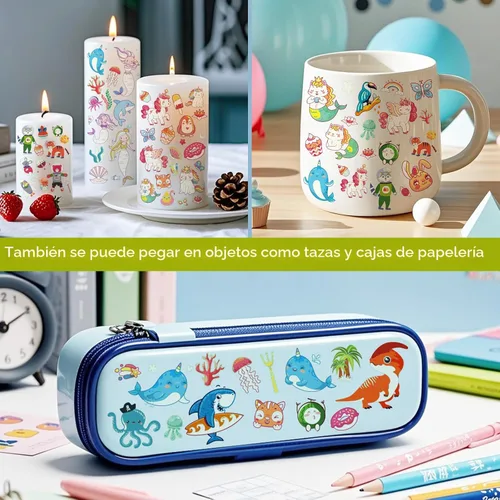 Vista 4 de Awinmay 310 piezas de tatuajes temporales luminosos para niños, estilos mixtos de tatuajes que brillan en la oscuridad para niños y niñas, pegatinas