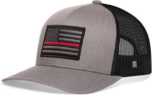Vista 2 de HAKA Sombrero de la bandera estadounidense, sombrero de camionero de Estados Unidos para hombres y mujeres, gorra de béisbol ajustable, malla a