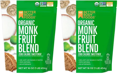 Vista 3 de BetterBody Foods Golden Monk Fruit Sweetener Blend - Mezcla de edulcorante de fruta del monje dorada, sustituto del azúcar, cero calorías, apto