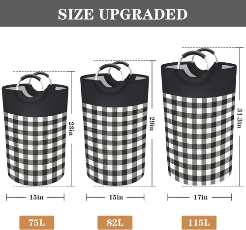 Vista 3 de BlissTotes Cesta de lavandería, cesta de ropa sucia, cestas para lavandería, cesta de lavandería para ropa con asas impermeables para almacenamiento