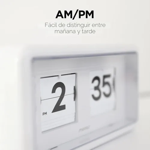 Vista 5 de mooas Newtro Reloj de Escritorio Abatible, Diseño Retro Reloj Abatible Automático, Volteo Vintage Automático, Funciona con Batería, AM/PM