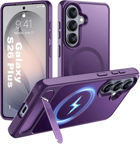 Vista 79 de Hualele - Funda magnética para Samsung Galaxy S24 Plus/S25 Plus con soporte de metal, [compatible con MagSafe]