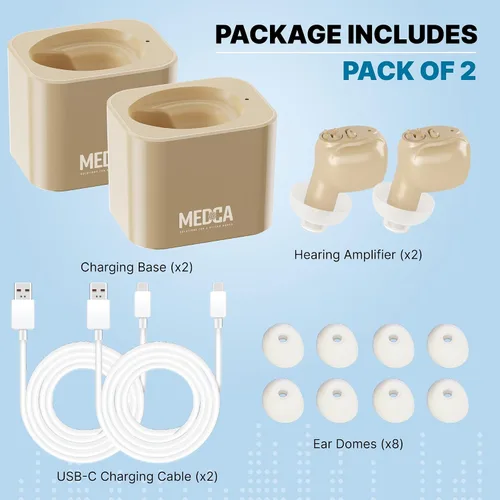 Vista 6 de MEDca ITE Mini amplificador de oído recargable Microtron Set - Tan pequeño que apenas es visible - (1 par)