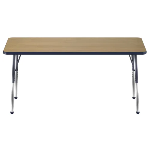 Vista 126 de FDP - Mesa rectangular para actividades escolares y de oficina (24 x 36 pulgadas), patas estándar con deslizadores giratorios, altura ajustable