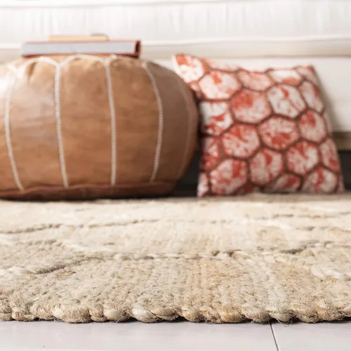 Vista 4 de SAFAVIEH Natural Fiber Collection - Alfombra decorativa de 2 pies 3 pulgadas x 4 pies, natural, hecha a mano, rústico, geométrico, marroquí