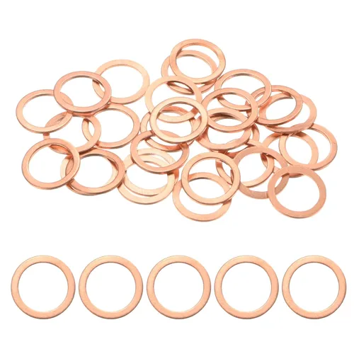 Vista 15 de M METERXITY Paquete de 30 arandelas de cobre, arandelas métricas de sellado de cobre M6x12x1mm para pernos, tornillos, tuercas