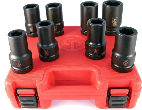 Vista 14 de Chicago Pneumatic SS814D - Unidad cuadrada de 1 pulgada, métrica profunda, 6 puntos, juego de llaves de impacto (4 piezas)
