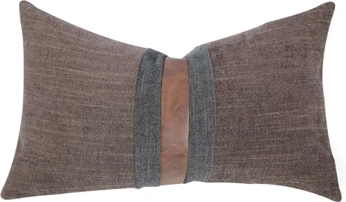 Vista 18 de Fundas de almohada decorativas de granja para exteriores para sofá, cama, funda de almohada de piel sintética marrón, funda de almohada de Beige