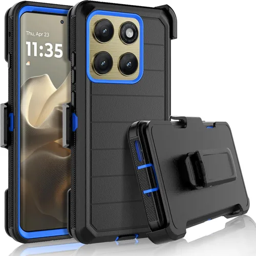 Vista 10 de Njjex - Funda para Moto Edge 2023/Edge 5G UW 2023/Edge 40 Pro con clip para cinturón Naranja