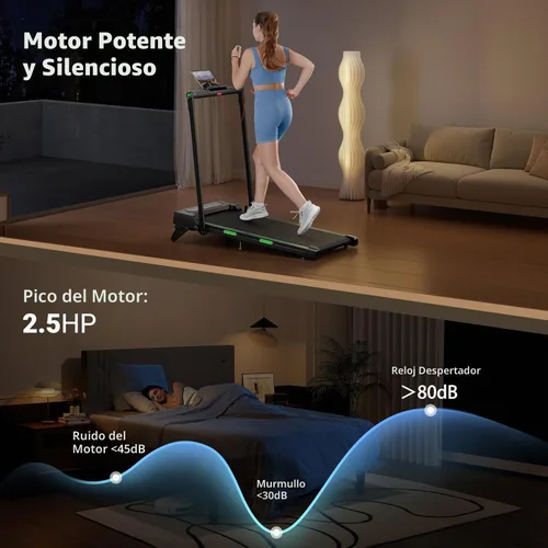 Vista 5 de THERUN Walking Pad with Handle Bar, 2 in 1 Under Desk Portable Treadmill Verde