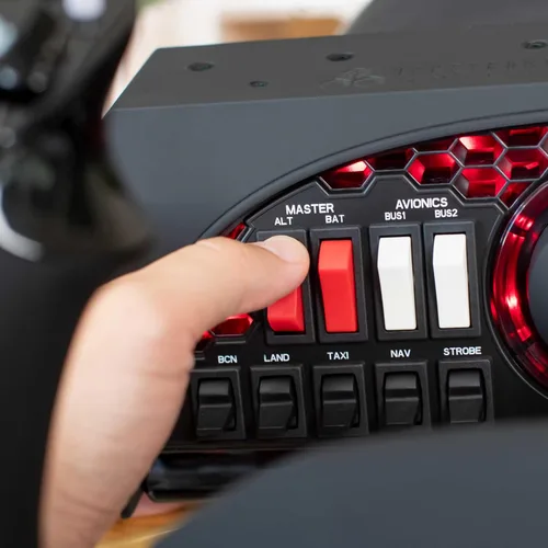 Vista 6 de Honeycomb Alpha Controles de Vuelo y Panel de Interruptores — Volante para Simulador de Vuelo con Rotación de 180°, Eje de Acero, Interruptor
