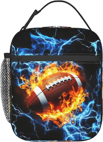 Vista 24 de Miaoquhe Lonchera de béisbol para hombres, bolsa de béisbol con bandera estadounidense para mujeres, bolsa de almuerzo para niños, bolsa de almuerzo