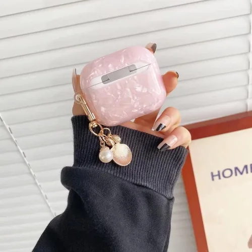Vista 4 de Dream Luxury Airpod 3 - Funda protectora con llavero de perla para niñas, adolescentes y mujeres (rosa)