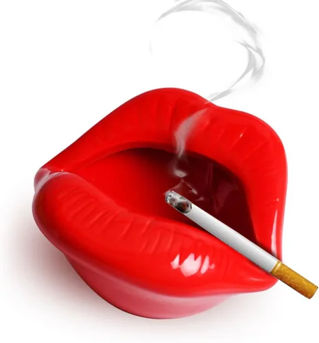 Vista 9 de Queenbox Ceniceros de cigarrillos de cerámica creativos con estilo de labios decoraciones caseras de moda