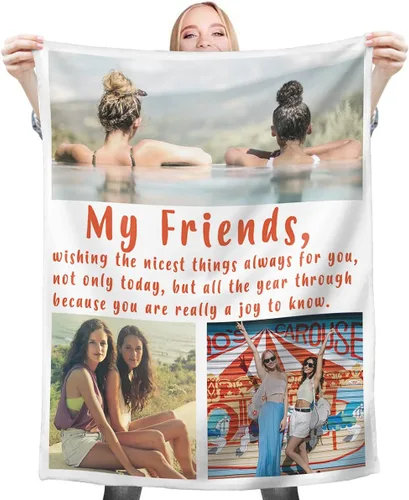 Vista 14 de Mantas personalizadas con collage de fotos, mantas personalizadas con texto y imagen, mantas de franela suave, mantas de cama regalo para bebé