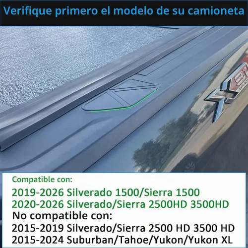 Vista 4 de TOPINSTALL Elegantes fundas de bolsillo para riel de cama 2025 compatibles con Silverado/Sierra 1500 2019-2026 y Chevy Silverado/GMC Sierra 2500HD