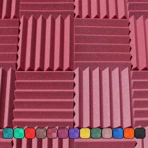 Vista 10 de Paneles de espuma acústica profesional estilo cuña de 12 x 12 x 2 pulgadas, paquete de 4, espuma de estudio para amortiguación de sonido e Carbón