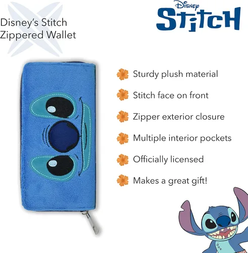 Vista 6 de Disney Lilo and Stitch Wallet with Zipper Zip Around Wallet Clutch