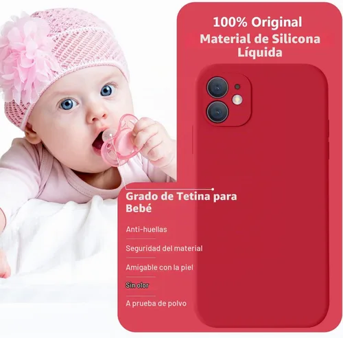 Vista 7 de Vooii Funda compatible con iPhone 11, silicona líquida mejorada con bordes planos, protección de cámara, forro de microfibra antiarañazos suave Rojo