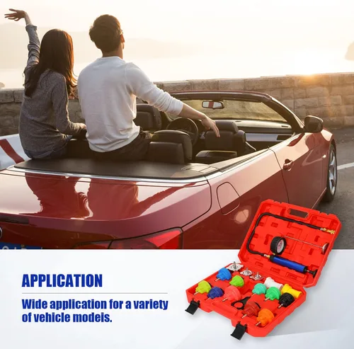 Vista 6 de Yonligonju Kit de probador universal de fugas de presión de radiador, kit de probador de presión de refrigerante automotriz para motocicleta