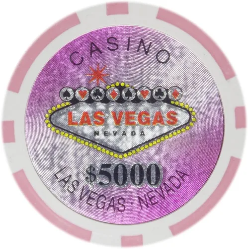 Vista 6 de Brybelly Las Vegas Casino Poker Chip Heavy 0.49 oz Clay Composite – Paquete de 50