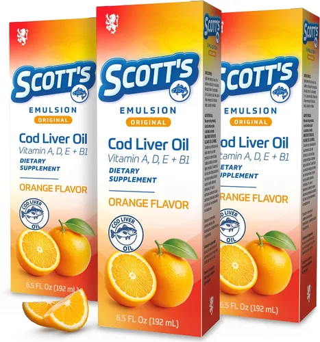 Vista 19 de SCOTT'S EMULSION Aceite de hígado de bacalao líquido para niños, sabor a cereza, apoya el crecimiento, la inmunidad y la salud ósea, rico en omega 3
