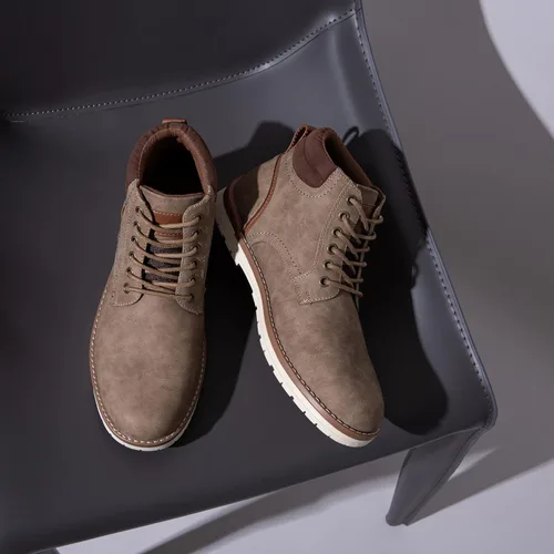 Vista 5 de Vostey - Botas de senderismo para hombre, de estilo casual, resistentes al agua, tipo chukka