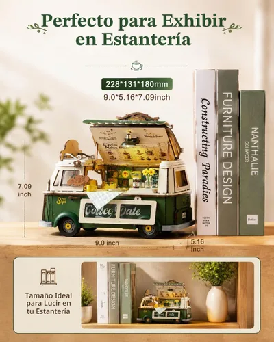 Vista 3 de Rolife Kit de casa en miniatura para bricolaje, camión de café