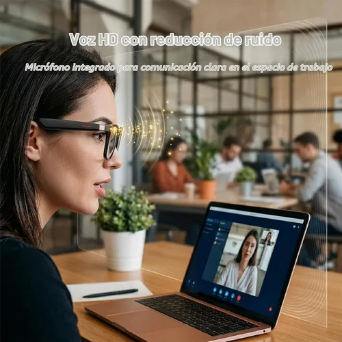 Vista 3 de Gafas inteligentes Bluetooth para hombres y mujeres, bloqueo de Lente Transparente
