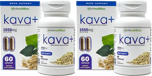 Vista 3 de VH Nutrition KAVA+ Cápsulas de kava kava 1050mg Piper Methysticum 60 cápsulas