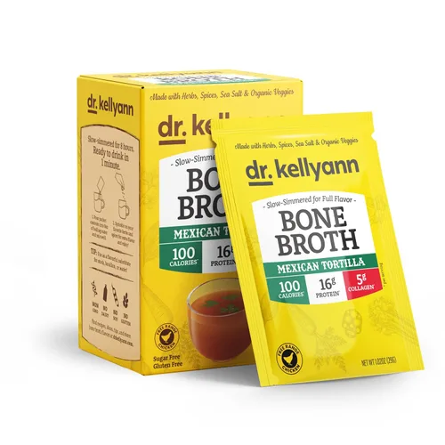 Vista 8 de Dr. Kellyann - Paquetes de polvo de colágeno de caldo de hueso clásico de ternera (7 porciones) – 16g de proteína, colágeno hidrolizado de carne