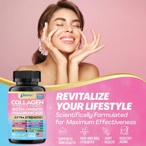 Vista 3 de Paquete de colágeno + NAD+ – Péptidos de colágeno hidrolizados con biotina, queratina, ácido hialurónico y antioxidantes + NAD+ liposomal avanzado