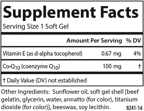 Vista 3 de Carlson - Co-Q10, 100 mg, producción de energía y función cardíaca, 90 cápsulas blandas