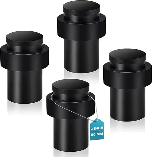 Vista 21 de KOLAKO Tope de puerta, tope de puerta de piso, negro para parte inferior de la puerta, 2 pulgadas (1.969 in), resistente, cilíndrico comercial