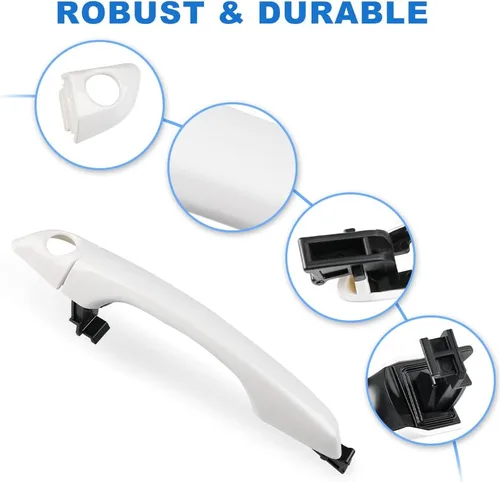 Vista 6 de JDMON Repuesto para manija de puerta exterior blanca Hyundai Elantra Sedan 2017 2018 2019 2020 Reemplazo para 82652-F0010 82651-F0010 82651-F2010