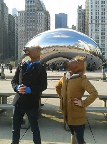 Vista 2 de ABULU Halloween Horse Head Mask
