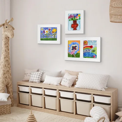 Vista 8 de Americanflat Marco de arte infantil de 8.5 x 11 pulgadas, marco de fotos deslizante de 8.5 x 11 pulgadas con capacidad para 25 obras de arte por