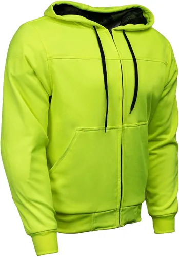Vista 16 de Milwaukee Leather Sudadera con capucha protectora para hombre - Aramida reforzada con armadura de hombro y codo CE Grpm1788-negro